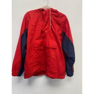 Vintage 90s Gap Oversized Anorak Red Colorblock Windbreaker Fleece Large